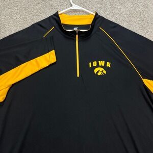 Iowa Hawkeyes Quarter Zip Pullover Mens 3XL Black Yellow Long Sleeve Colosseum